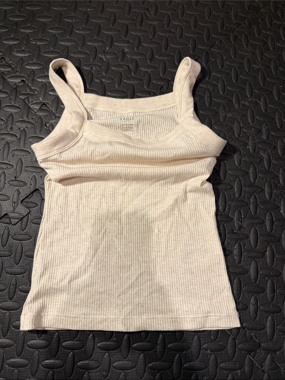 American Eagle Outfitters Cream Ribbed Tank Top